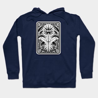 Tropical nature on black and white Hoodie